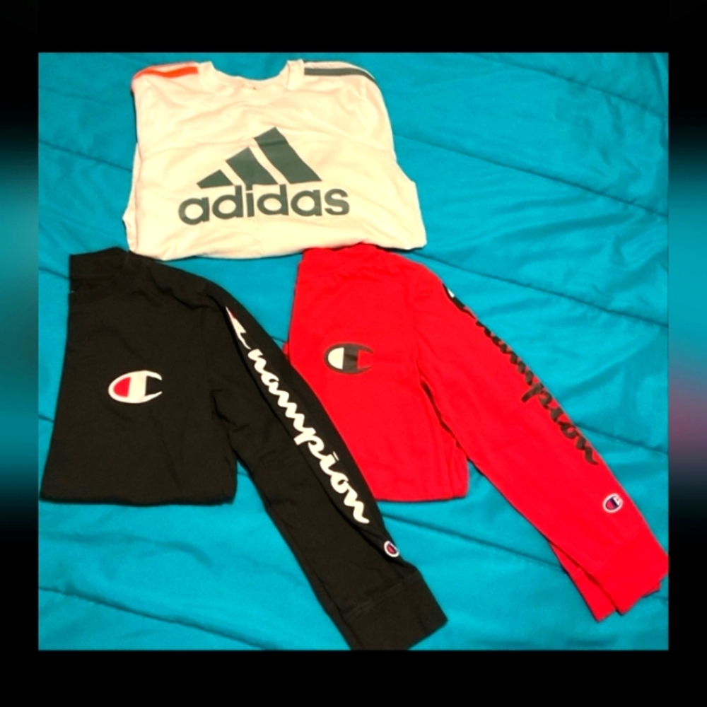 Adidas Tee and Champion longsleeve Set